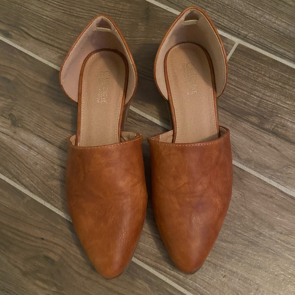 Brown D’Orsay flats